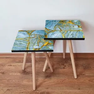 2Shp235 - Blue Blue
Gold Nesting Table (2 Pieces)