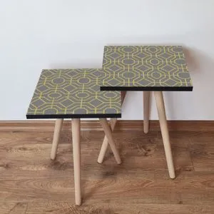 2Shp238 - Yellow Yellow
Grey Nesting Table (2 Pieces)