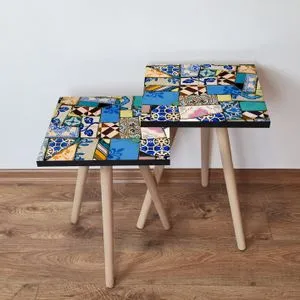 2Shp25 - Multicolor Multicolor Nesting Table (2 Pieces)