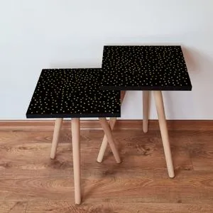 2Shp250 - Black, Gold Black
Gold Nesting Table (2 Pieces)