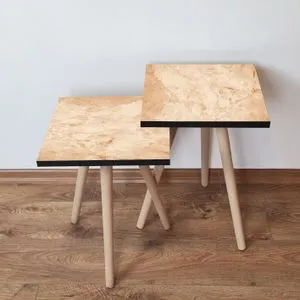 2Shp254 - Beige Beige Nesting Table (2 Pieces)