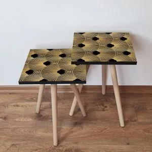 2Shp266 - Gold Gold
Black Nesting Table (2 Pieces)
