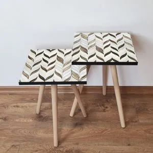 2Shp268 - Bela Bronze Nesting Table (2 komada)