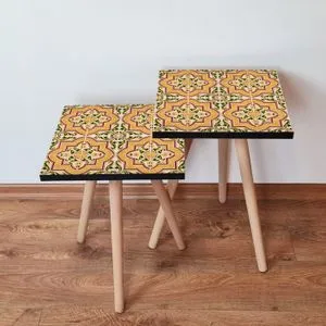 2Shp27 - Multicolor Multicolor Nesting Table (2 Pieces)
