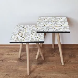 2Shp270 - White White
Grey
Gold Nesting Table (2 Pieces)