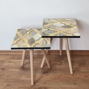 2Shp271 - Beige Beige
Gold
Grey Nesting Table (2 Pieces)