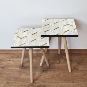 2Shp273 - White White
Gold Nesting Table (2 Pieces)