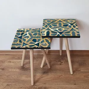 2Shp274 - Navy Blue Navy Blue
Blue
White Nesting Table (2 Pieces)