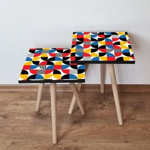 2Shp276 - Multicolor Multicolor Nesting Table (2 Pieces)