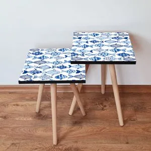 2Shp277 - Navy Blue Navy Blue
White Nesting Table (2 Pieces)