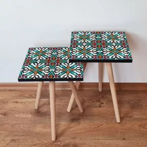 2Shp28 - Multicolor Multicolor Nesting Table (2 Pieces)