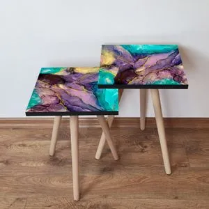 2Shp282 - Multicolor Multicolor Nesting Table (2 Pieces)
