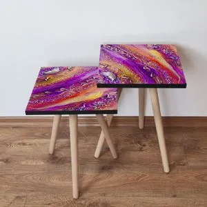 2Shp283 - Multicolor Multicolor Nesting Table (2 Pieces)