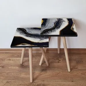2Shp285 - White White
Gold
Black Nesting Table (2 Pieces)