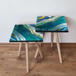 2Shp287 - Multicolor Multicolor Nesting Table (2 Pieces)