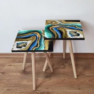 2Shp288 - Multicolor Multicolor Nesting Table (2 Pieces)
