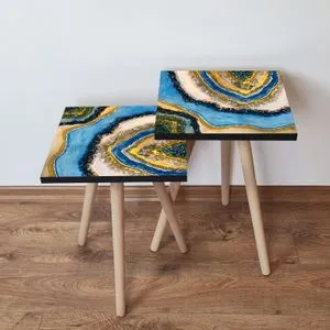 2Shp291 - Multicolor Multicolor Nesting Table (2 Pieces)