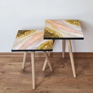 2Shp293 - Gold Gold
White
Salmon
Lilac Nesting Table (2 Pieces)