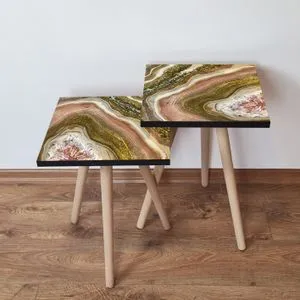 2Shp296 - Brown Brown
White
Beige
Gold Nesting Table (2 Pieces)