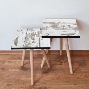 2Shp3 - White White
Brown Nesting Table (2 Pieces)