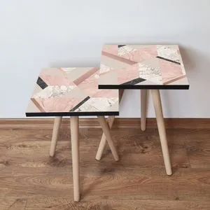 2Shp317 - Salmon Salmon
Pink
Beige
Black Nesting Table (2 Pieces)
