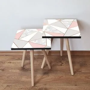 2Shp318 - Pink Pink
Beige
Grey Nesting Table (2 Pieces)