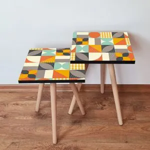 2Shp322 - Multicolor Multicolor Nesting Table (2 Pieces)