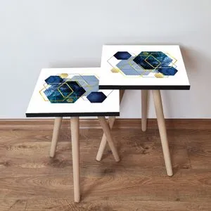 2Shp327 - Navy Blue Navy Blue
Blue
Gold
White Nesting Table (2 Pieces)