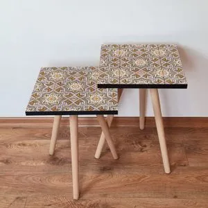 2Shp33 - Multicolor Multicolor Nesting Table (2 Pieces)