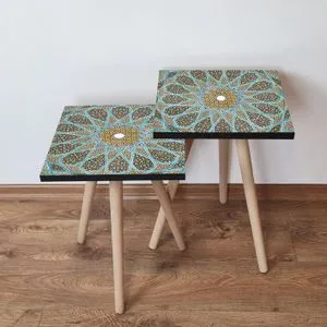 2Shp340 - Multicolor Multicolor Nesting Table (2 Pieces)