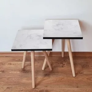 2Shp341 - White White Nesting Table (2 Pieces)