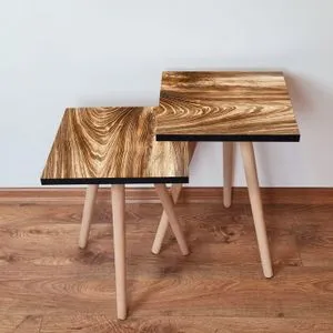 2Shp346 - Brown Brown Nesting Table (2 Pieces)
