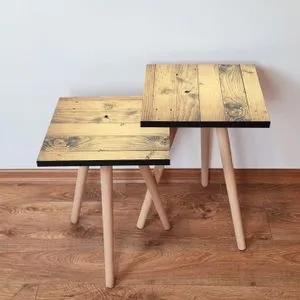 2Shp352 - Camel Beige Nesting Table (2 Pieces)