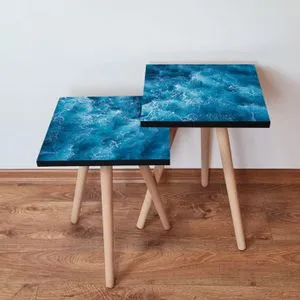 2Shp357 - Blue Blue
White Nesting Table (2 Pieces)