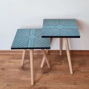 2Shp362 - Blue Blue Nesting Table (2 Pieces)