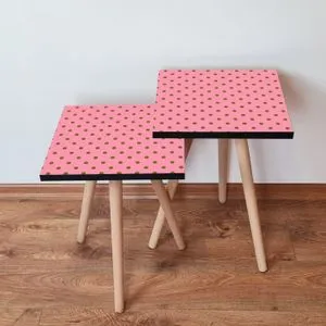 2Shp369 - Pink Pink
Brown Nesting Table (2 Pieces)