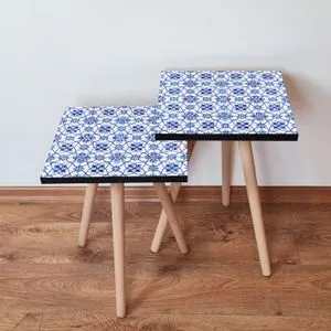2Shp37 - Navy Blue Navy Blue
White Nesting Table (2 Pieces)