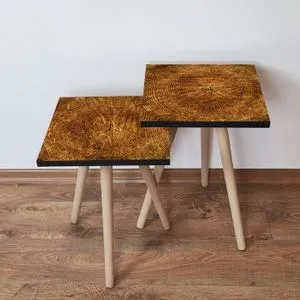 2Shp379 - Brown Brown Nesting Table (2 Pieces)