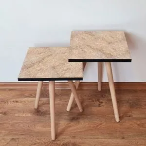 2Shp389 - Beige Beige Nesting Table (2 Pieces)