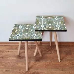 2Shp39 - Multicolor Multicolor Nesting Table (2 Pieces)
