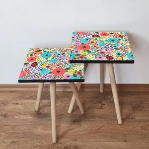 2Shp4 - Multicolor Multicolor Nesting Table (2 Pieces)