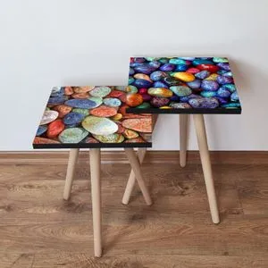 2Shp401 - Multicolor Multicolor Nesting Table (2 Pieces)