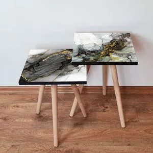 2Shp402 - Black Black
Grey
White
Gold Nesting Table (2 Pieces)