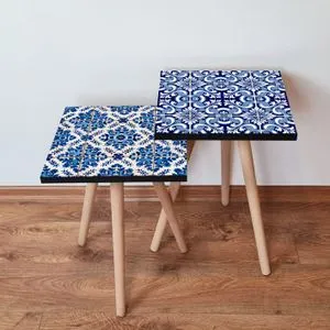 2Shp406 - Navy Blue Navy Blue
Blue
White Nesting Table (2 Pieces)