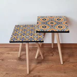 2Shp408 - Navy Blue Navy Blue
Yellow
Green
White Nesting Table (2 Pieces)