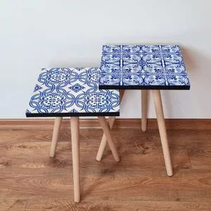 2Shp409 - Navy Blue Navy Blue
White Nesting Table (2 Pieces)