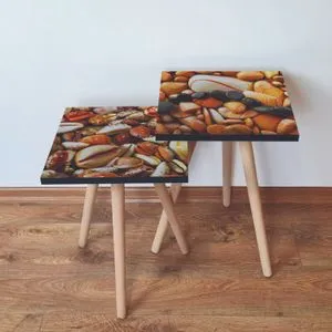 2Shp412 - Orange Orange
Cream Nesting Table (2 Pieces)