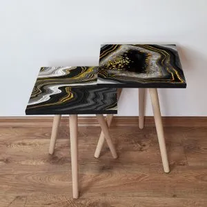 2Shp415 - Black Black
Gold
White Nesting Table (2 Pieces)