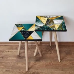 2Shp417 - Multicolor Multicolor Nesting Table (2 Pieces)