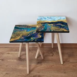 2Shp418 - Multicolor Multicolor Nesting Table (2 Pieces)